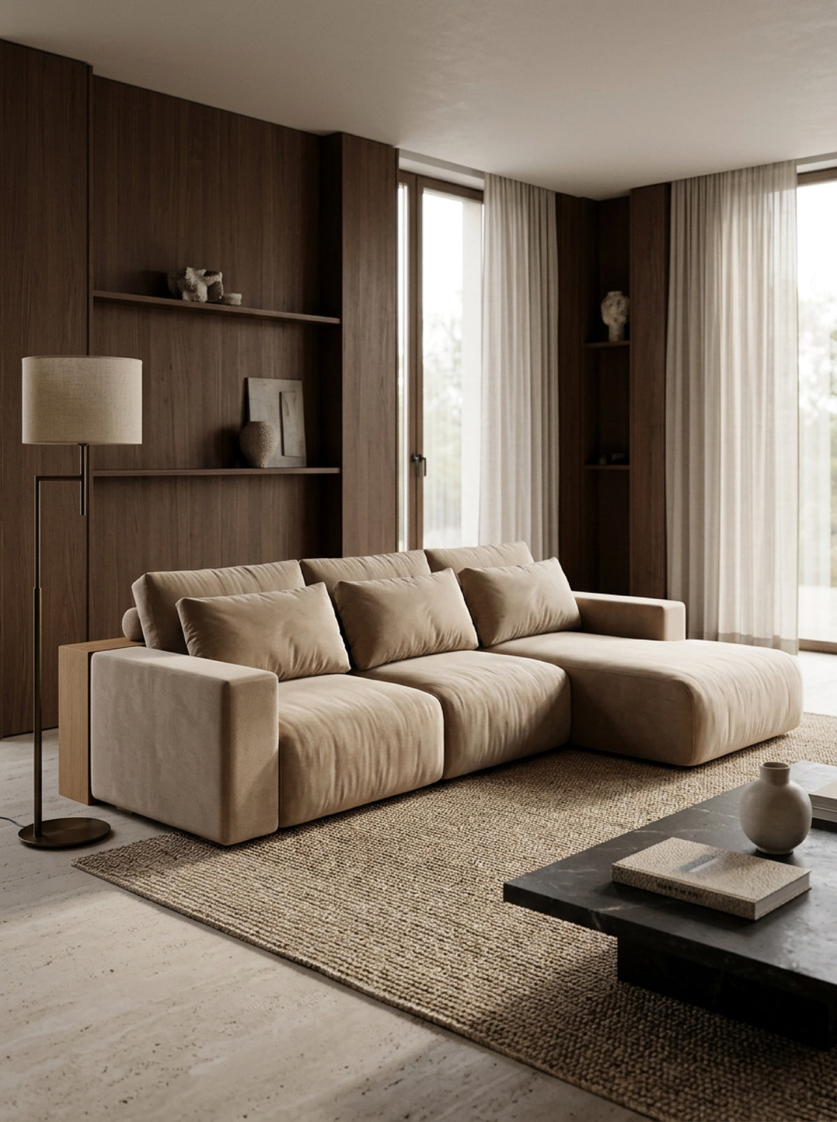 MADDOX com chaise numa sala