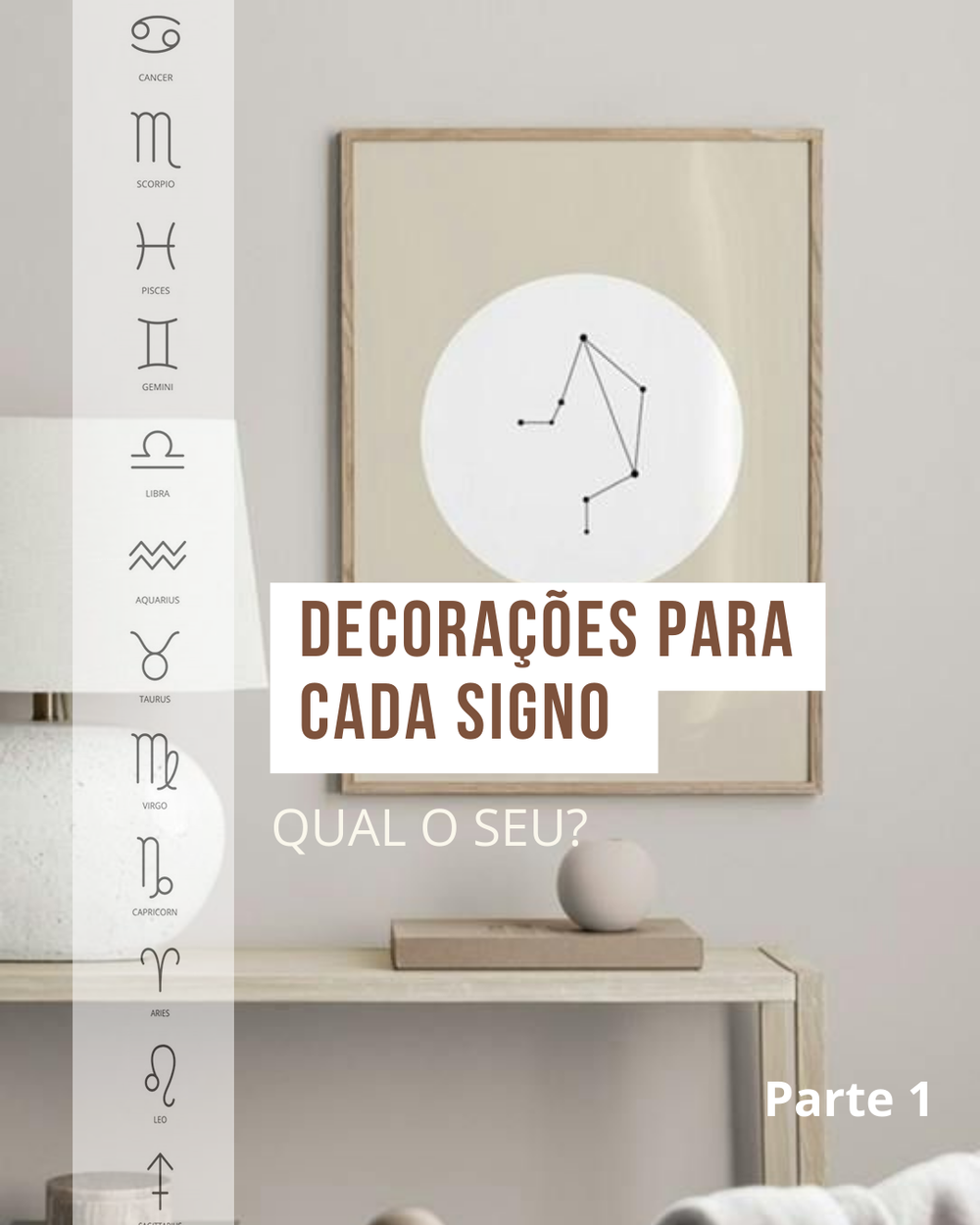 A Decoração de cada Signo