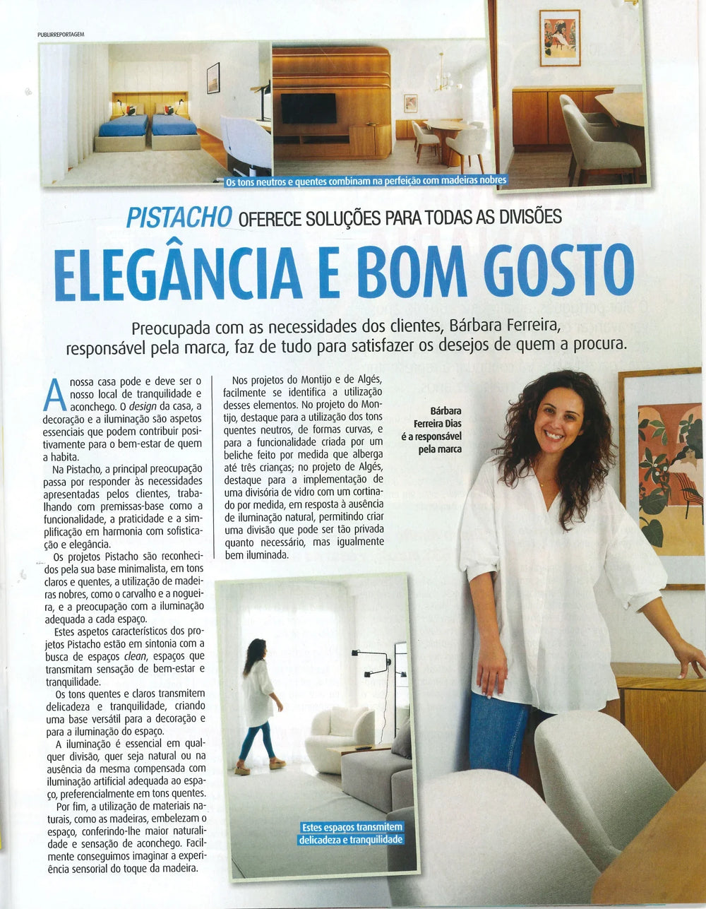 Reportagem Revista Caras: “Elegância e Bom Gosto”
