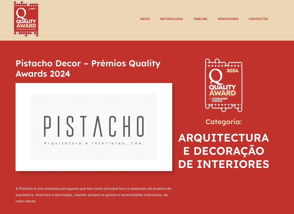 PISTACHO recebe prémio Quality Award 2024