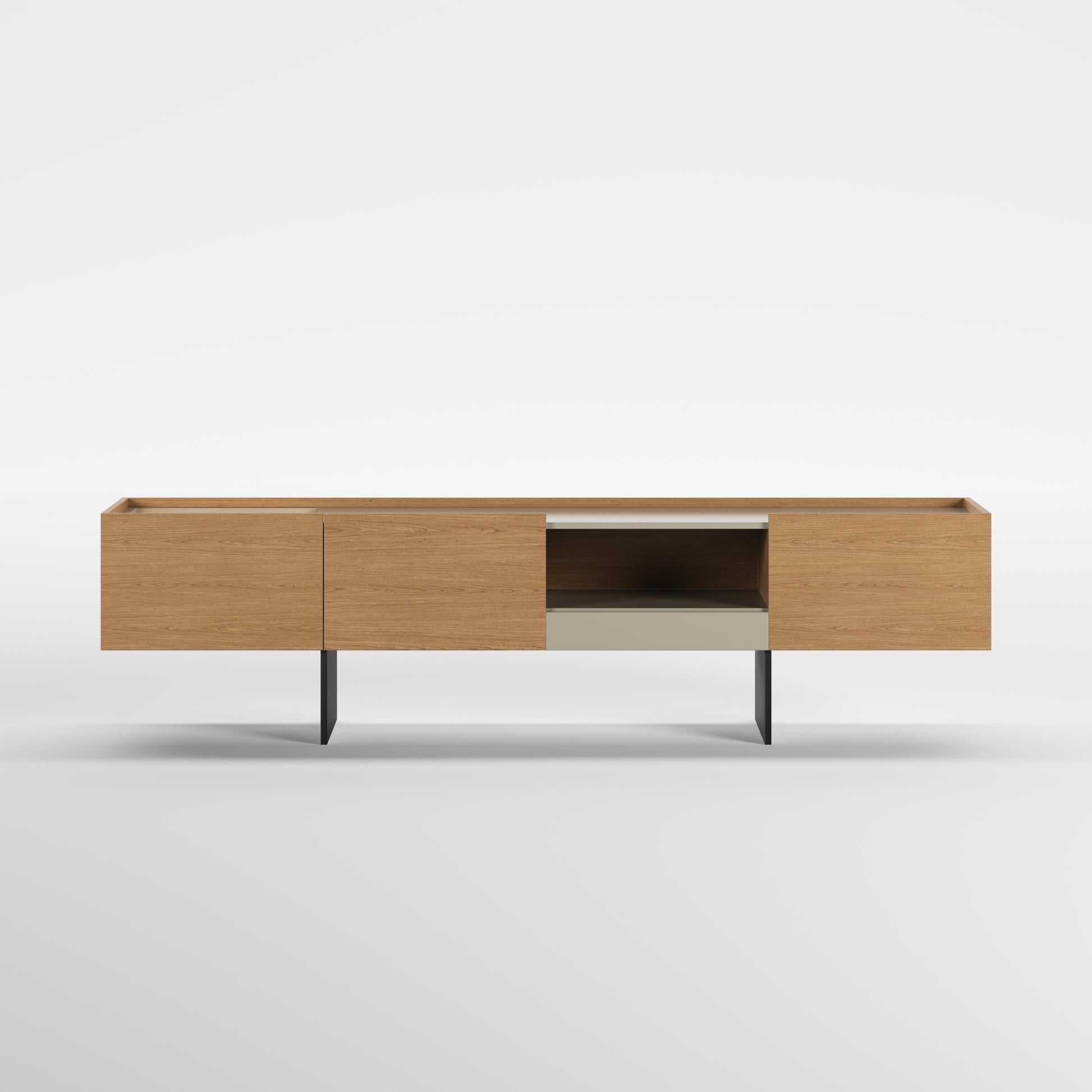 PILLAR (Lacado Duna · Madeira Carvalho · Preto Mate)
