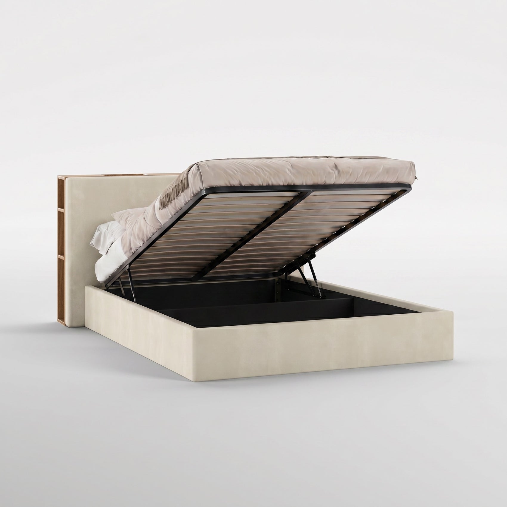 FRAME SOMMIER (Madeira Carvalho · Velvet Off White)
