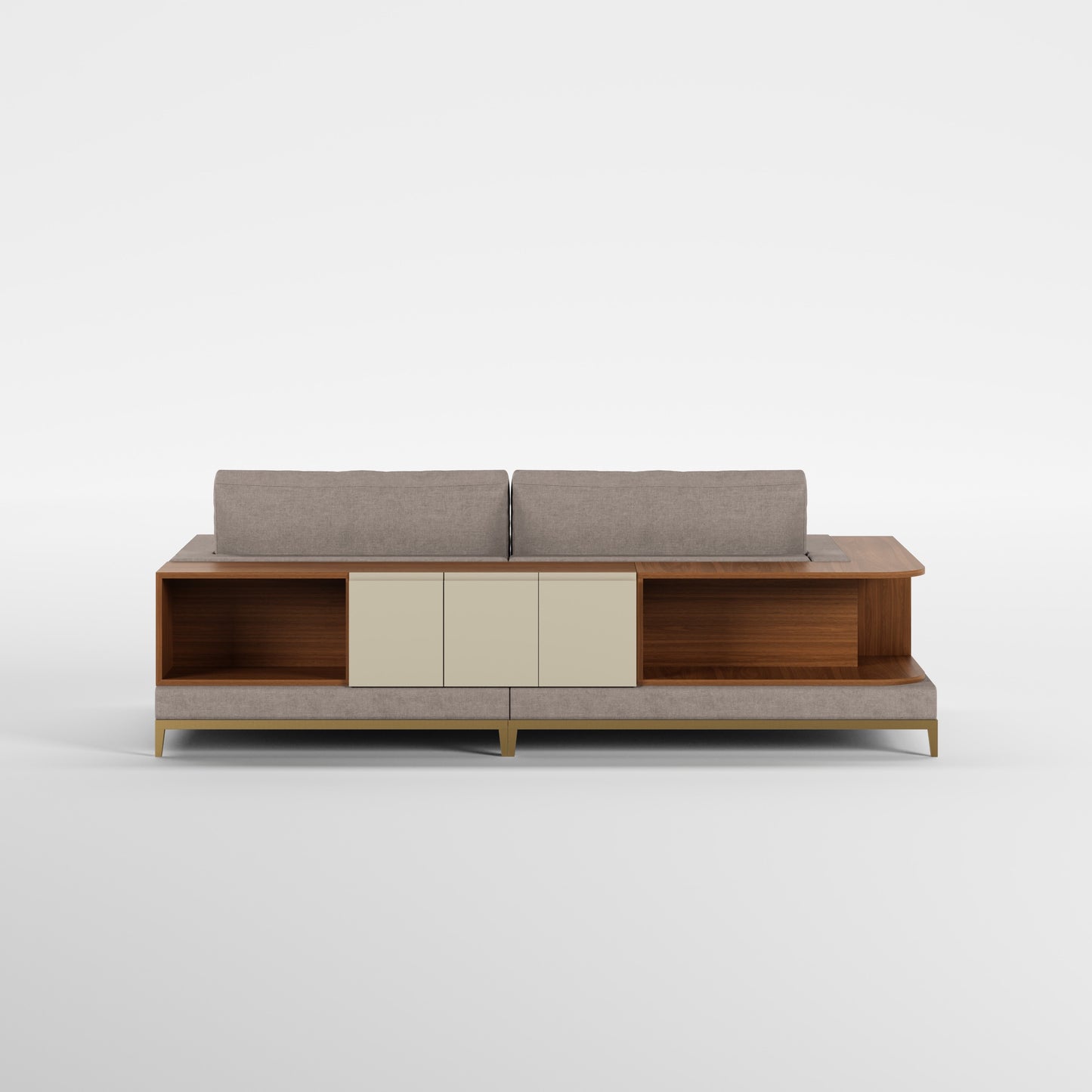 NOOK (Madeira Nogueira · Dourado Escovado Mate · Ambar)