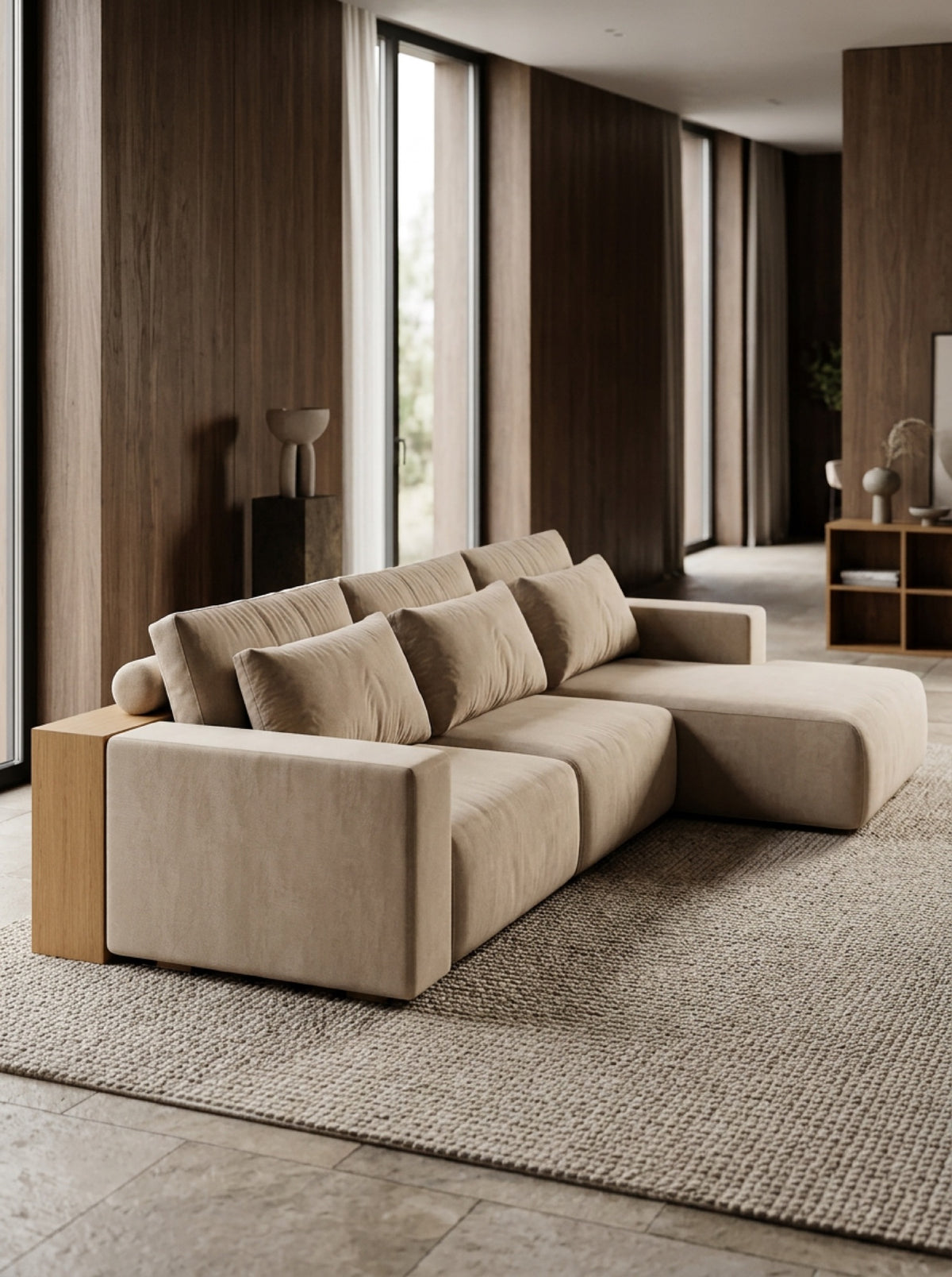 MADDOX com chaise numa sala