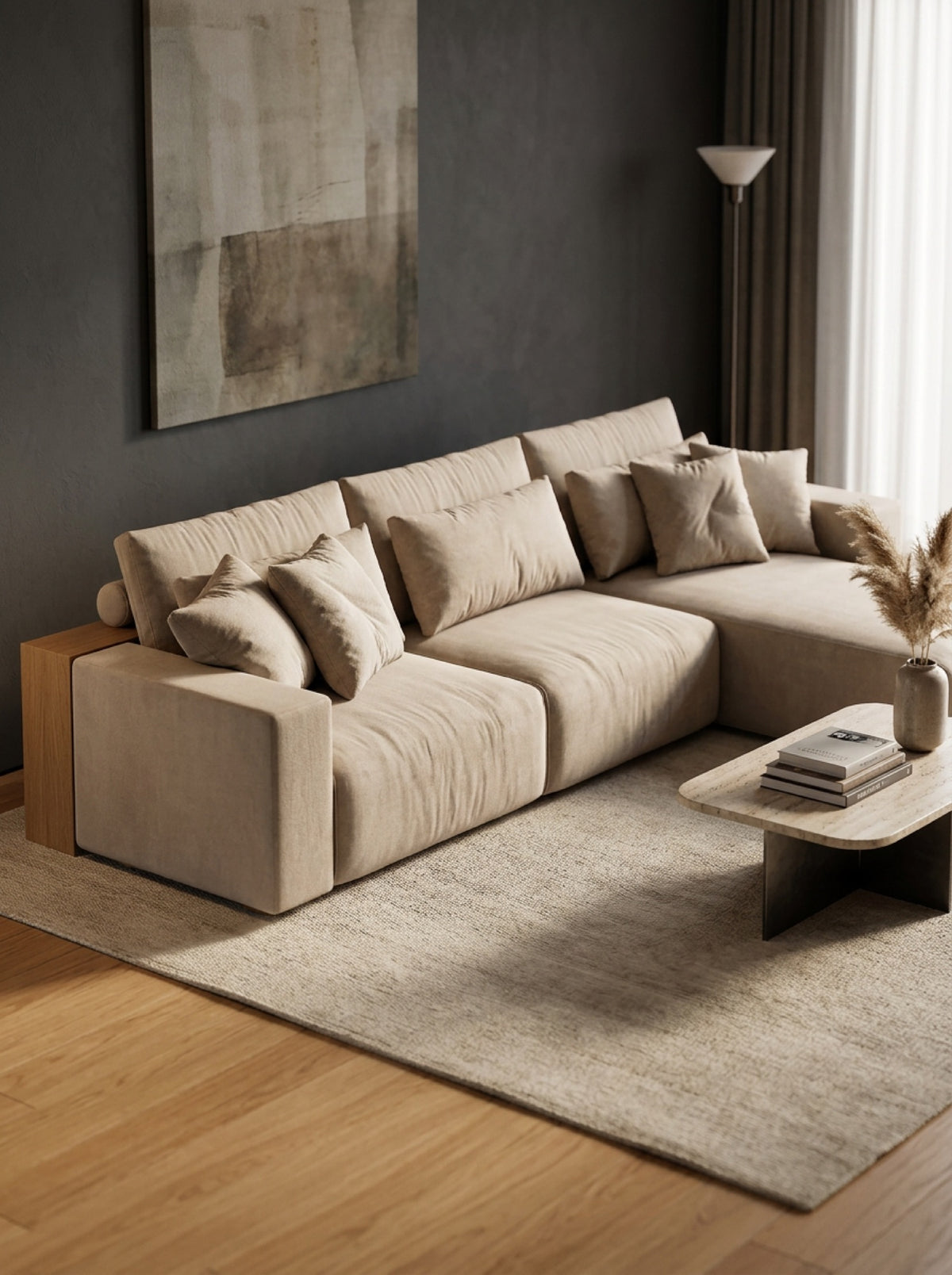 MADDOX com chaise numa sala