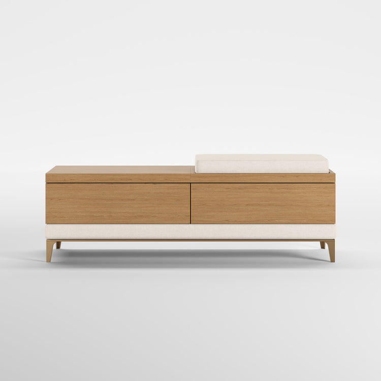 DAHLIA (Madeira Carvalho · Dourado Escovado Mate · Beige)