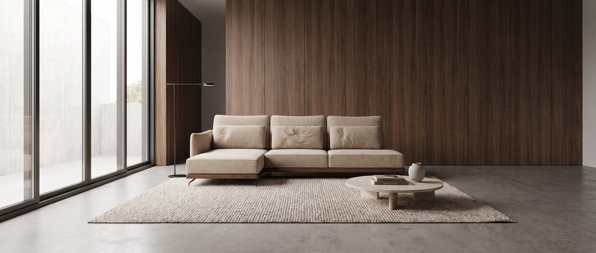 SLIM com chaise numa sala, ao centro