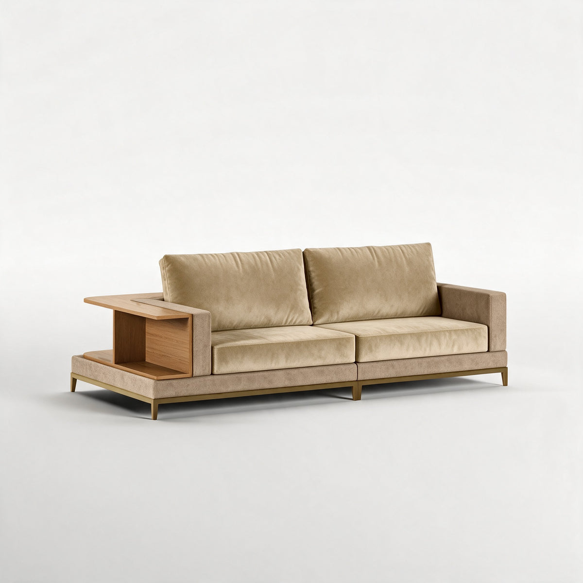 NOOK (Madeira Carvalho · Dourado Escovado Mate · Aqua Gold)