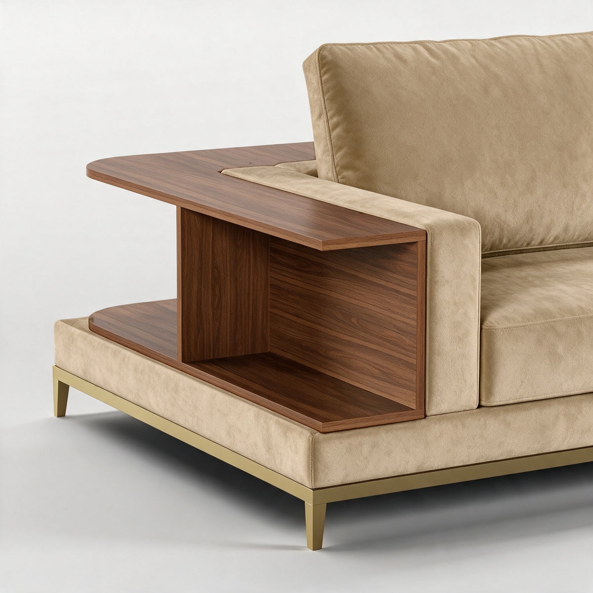 NOOK (Madeira Nogueira · Dourado Escovado Mate · Aqua Gold)