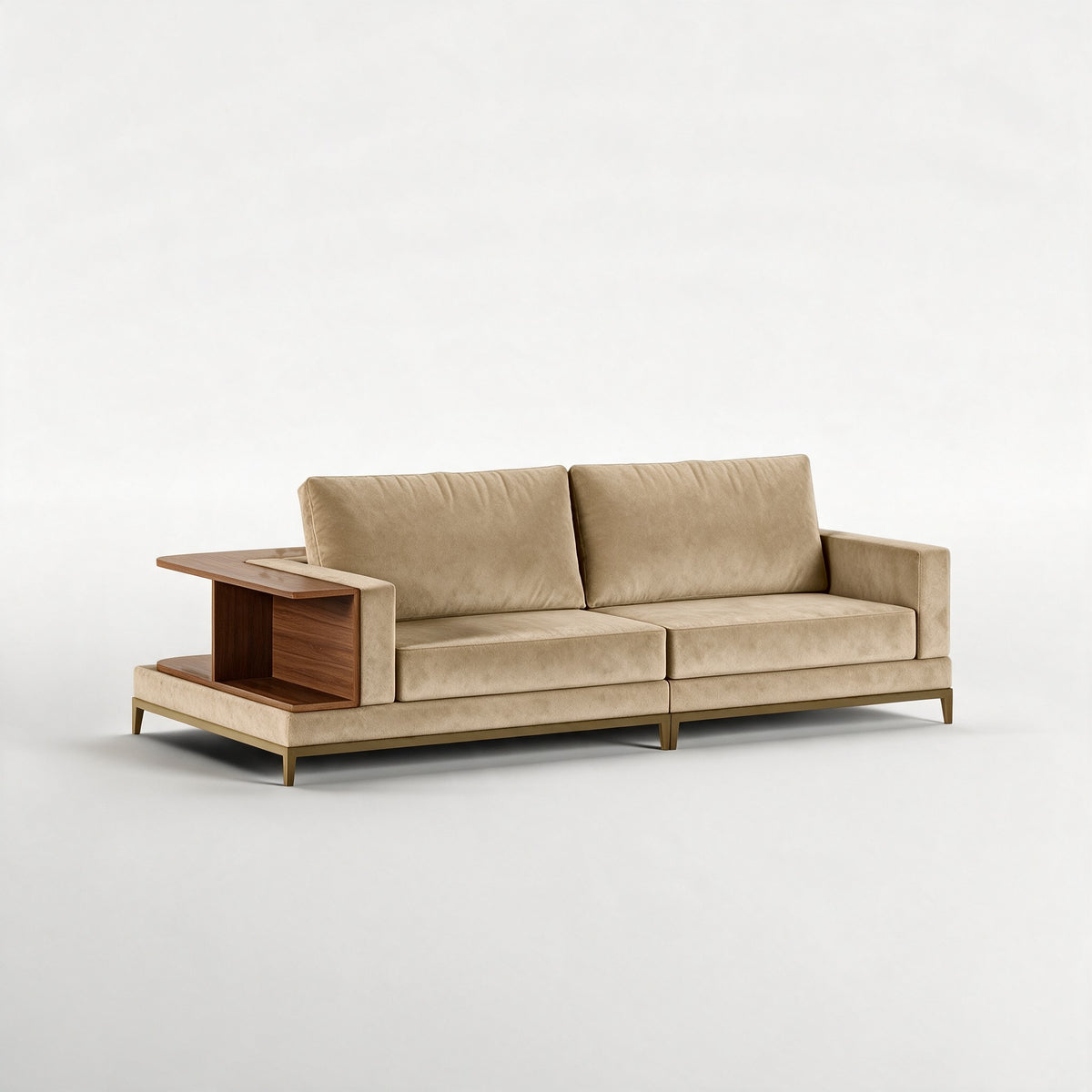 NOOK (Madeira Nogueira · Dourado Escovado Mate · Aqua Gold)
