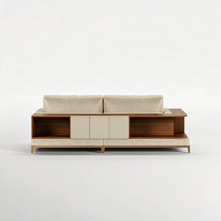 NOOK (Madeira Nogueira · Dourado Escovado Mate · Aqua Soft)