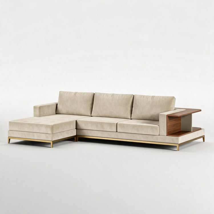 NOOK (Madeira Nogueira · Dourado Escovado Mate · Aqua Soft)