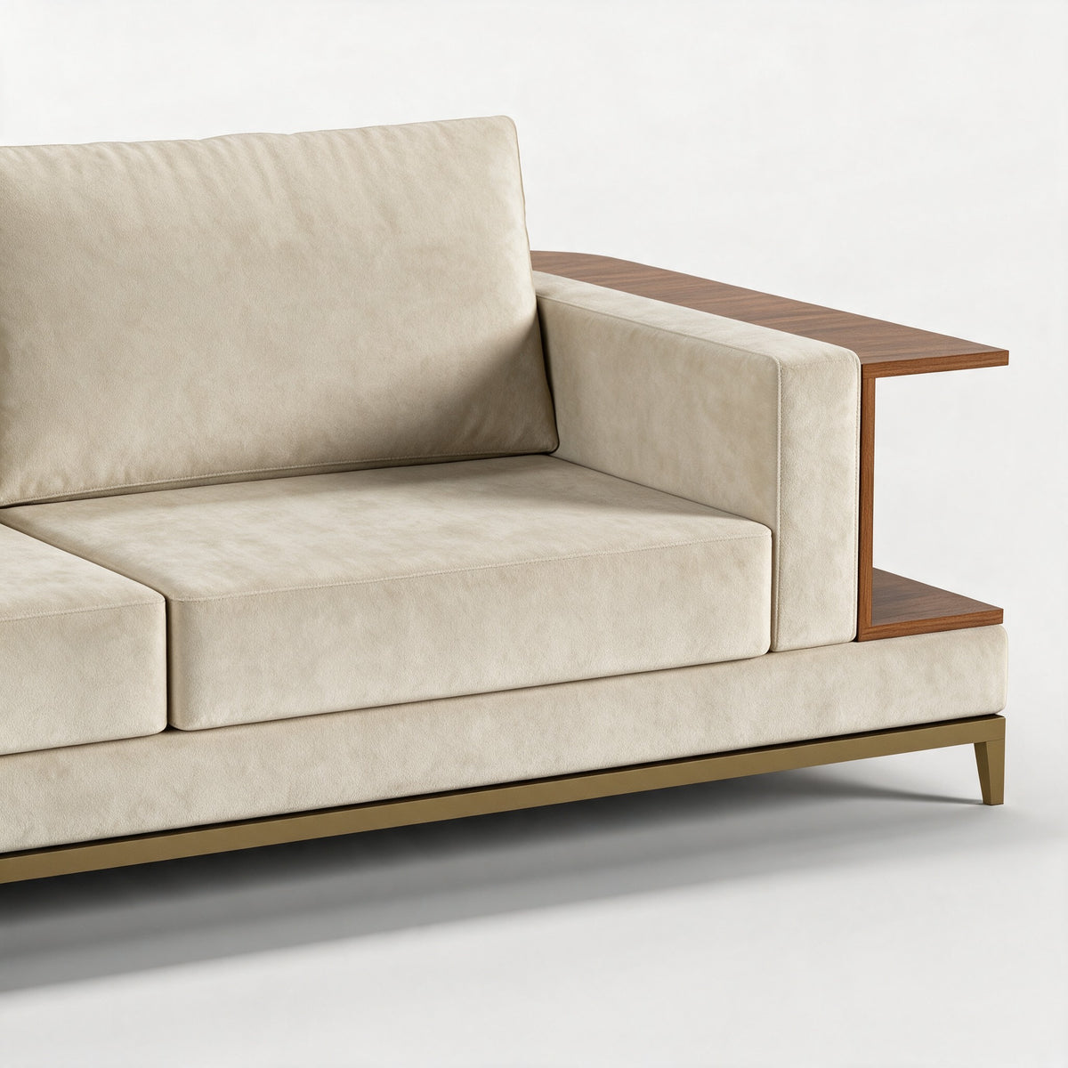 NOOK (Madeira Nogueira · Dourado Escovado Mate · Aqua Soft)
