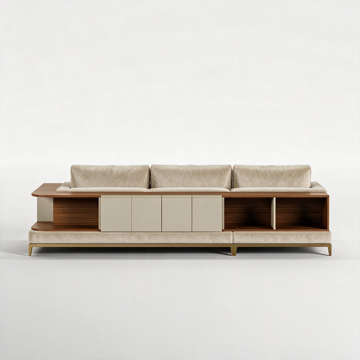 NOOK (Madeira Nogueira · Dourado Escovado Mate · Aqua Soft)