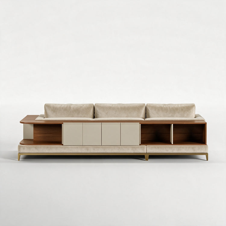 NOOK (Madeira Nogueira · Dourado Escovado Mate · Aqua Soft)