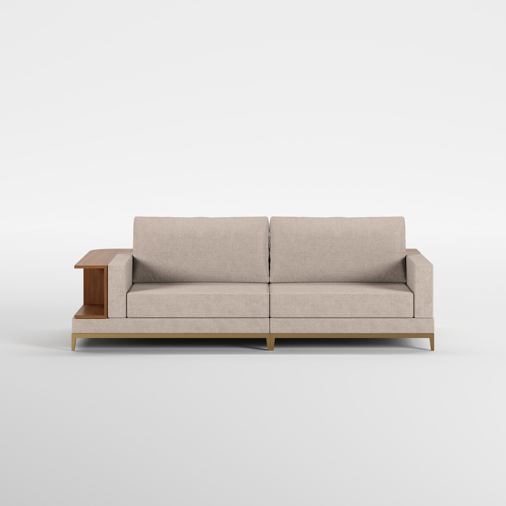 NOOK (Madeira Nogueira · Dourado Escovado Mate · Quartzo)