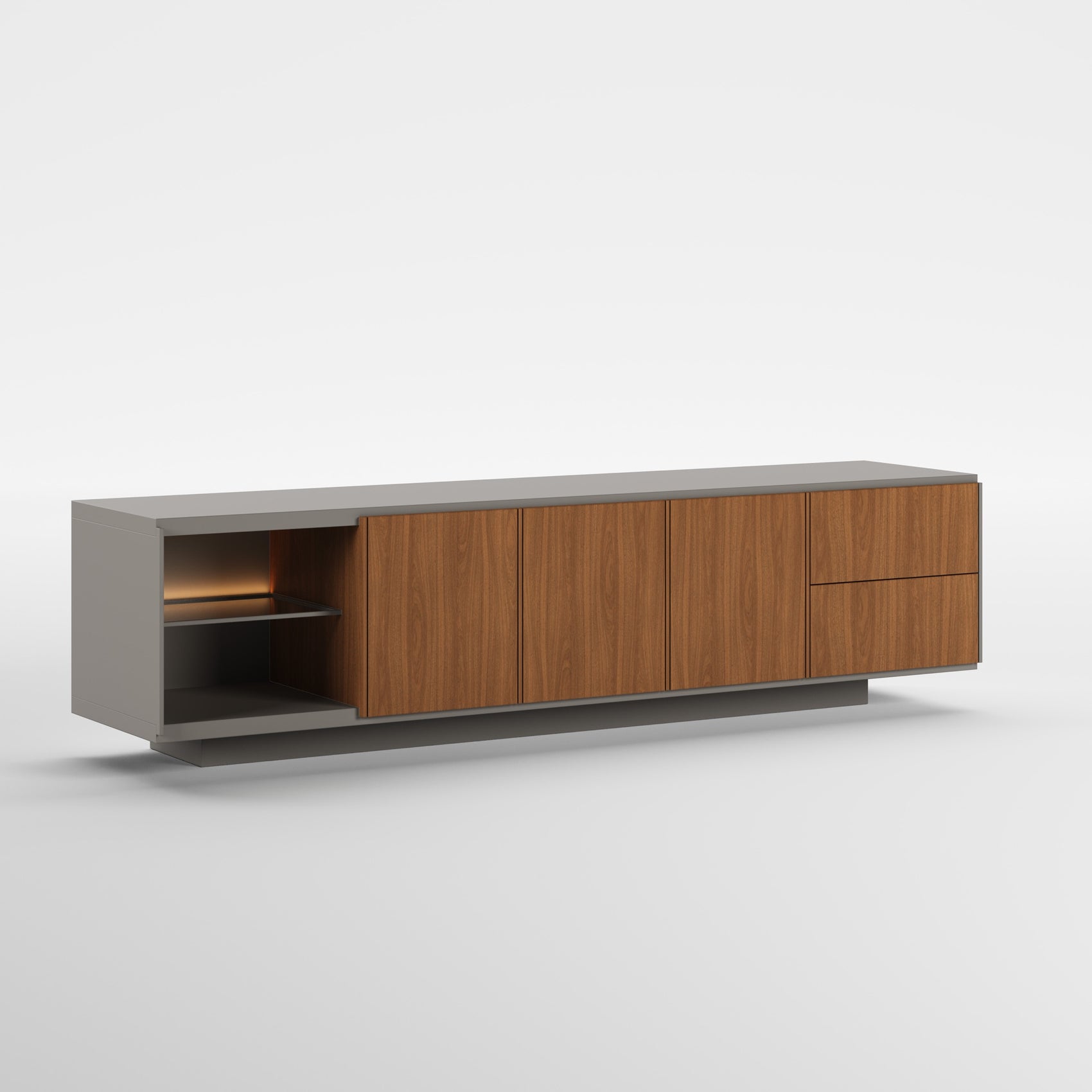 HORIZON (Lacado Taupe · Madeira Nogueira)
