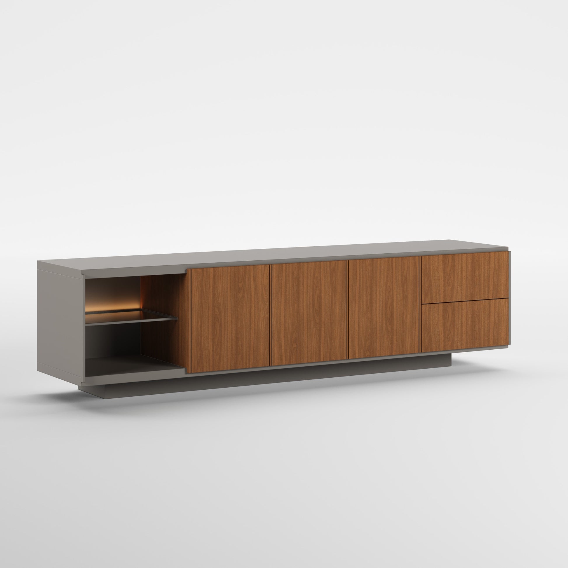 HORIZON (Lacado Taupe · Madeira Nogueira)
