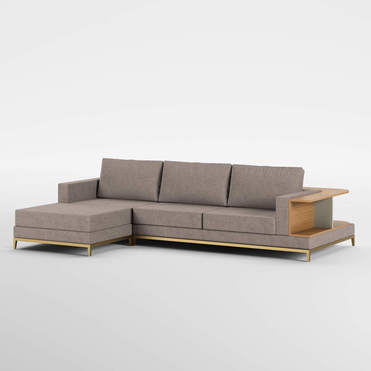 NOOK (Madeira Carvalho · Dourado Escovado Mate · Ambar)