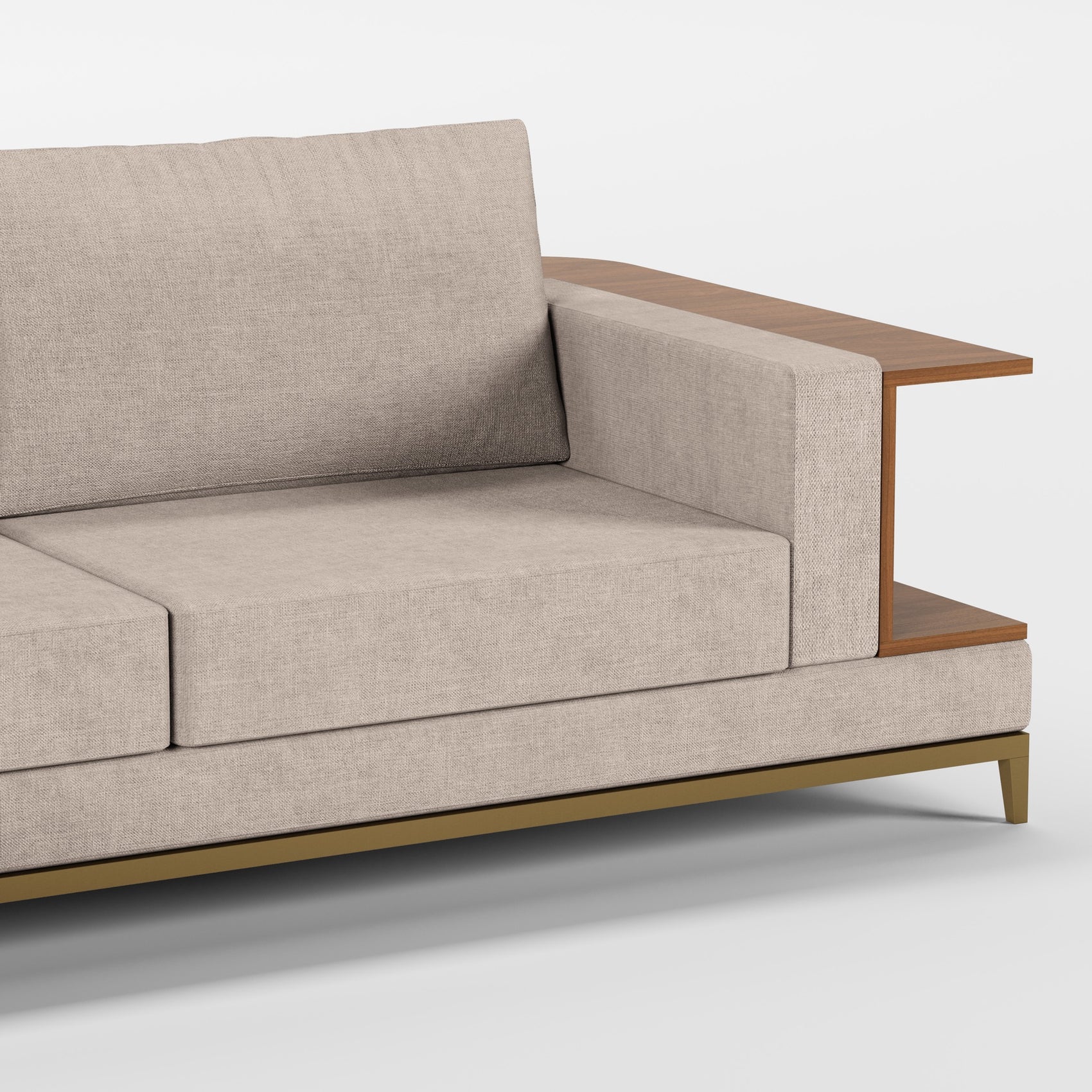 NOOK (Madeira Nogueira · Dourado Escovado Mate · Quartzo)