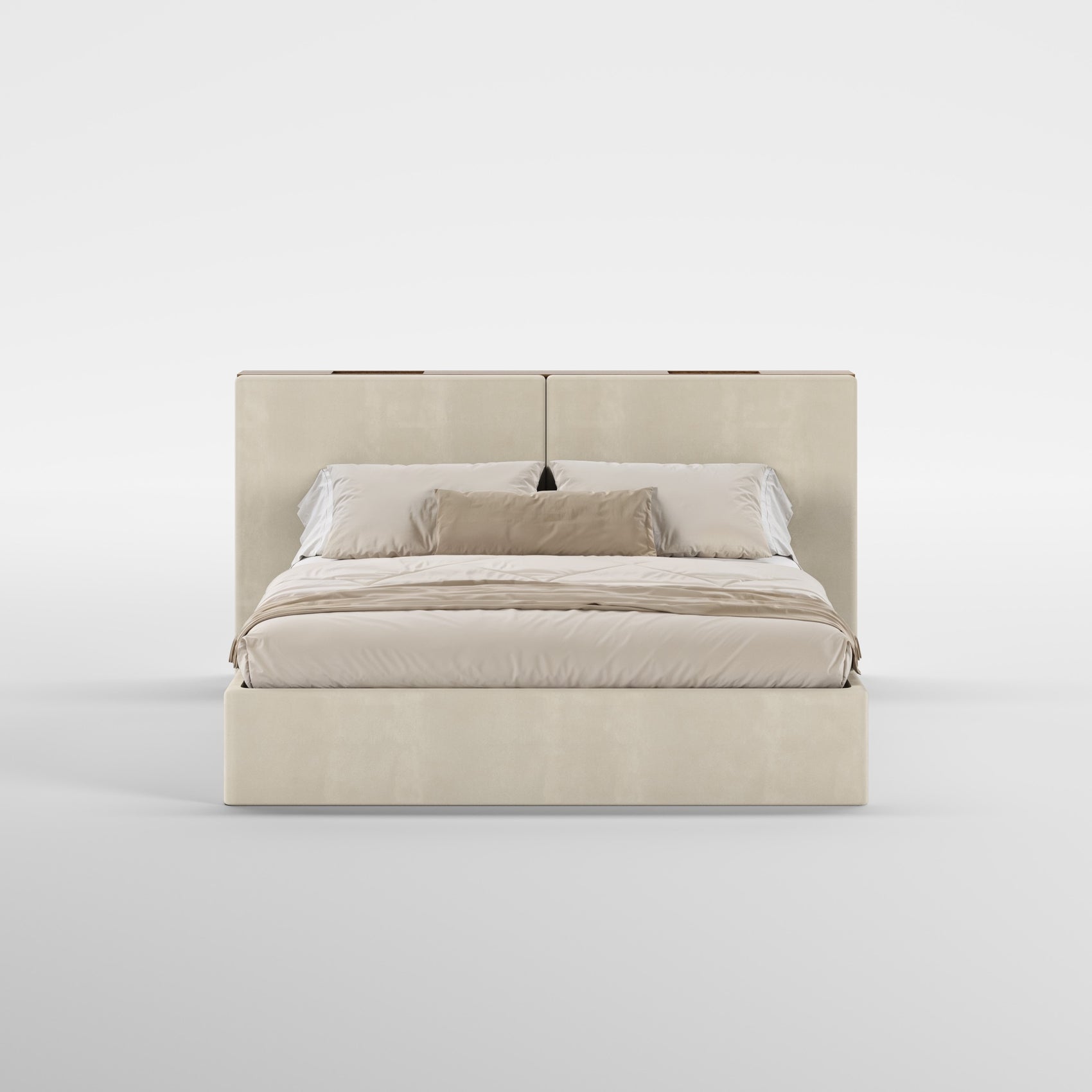 FRAME SOMMIER (Madeira Eucalipto Fumado · Velvet Off White)
