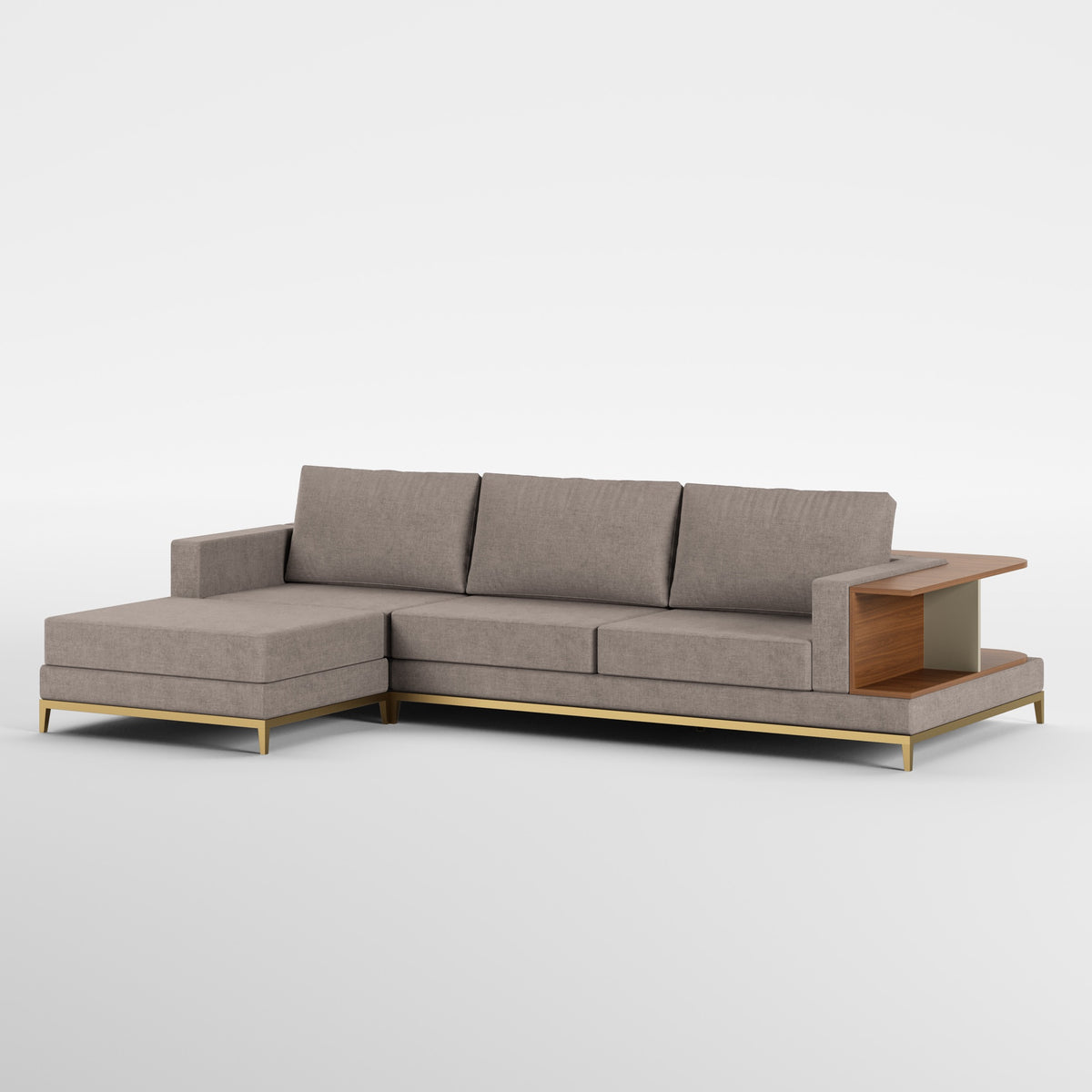 NOOK (Madeira Nogueira · Dourado Escovado Mate · Ambar)