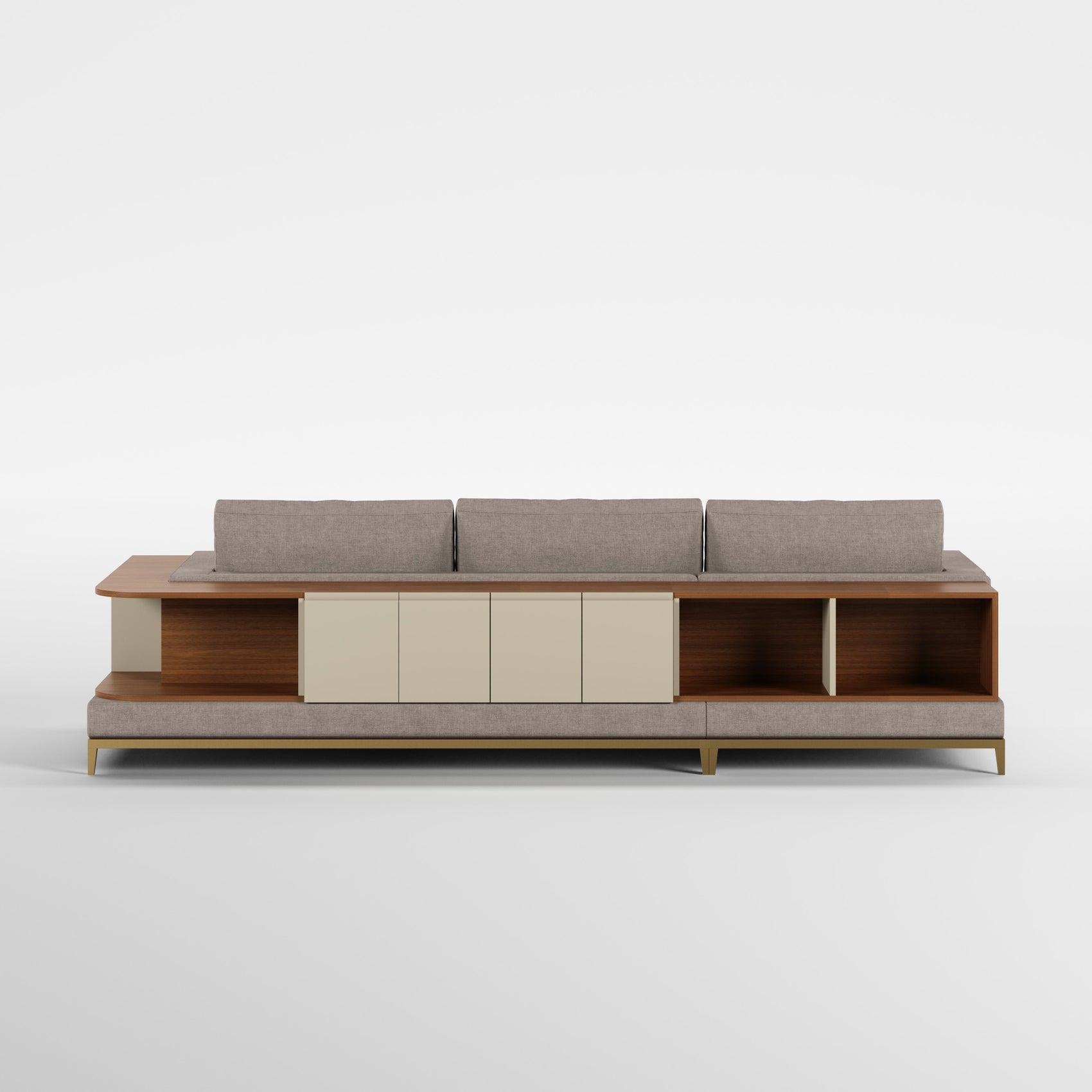 NOOK (Madeira Nogueira · Dourado Escovado Mate · Ambar)