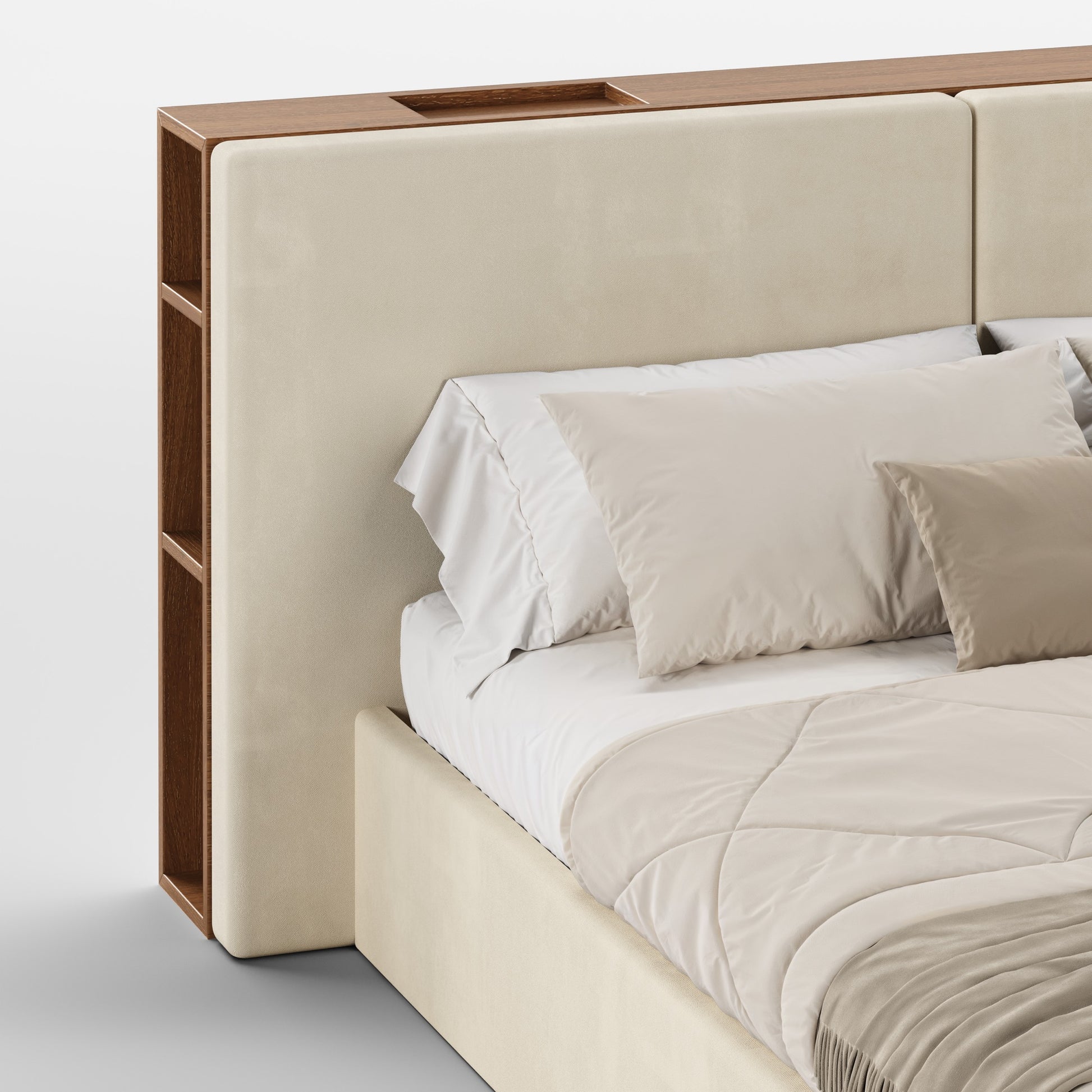 FRAME SOMMIER (Madeira Nogueira · Velvet Off White)