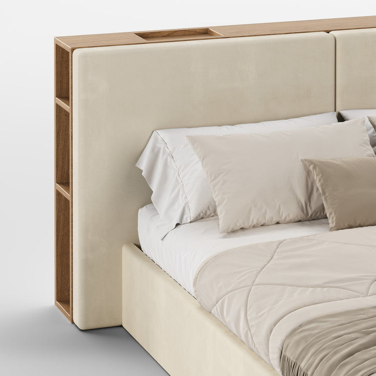 FRAME SOMMIER (Madeira Carvalho · Velvet Off White)