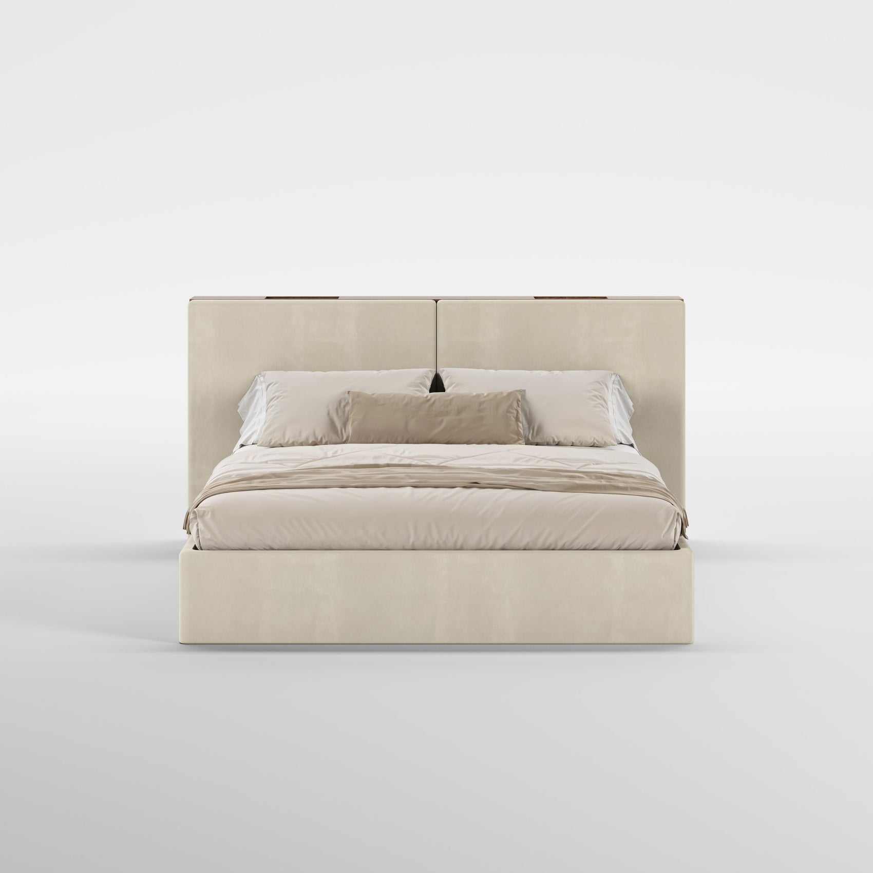 FRAME SOMMIER (Madeira Eucalipto Fumado · Velvet Off White)