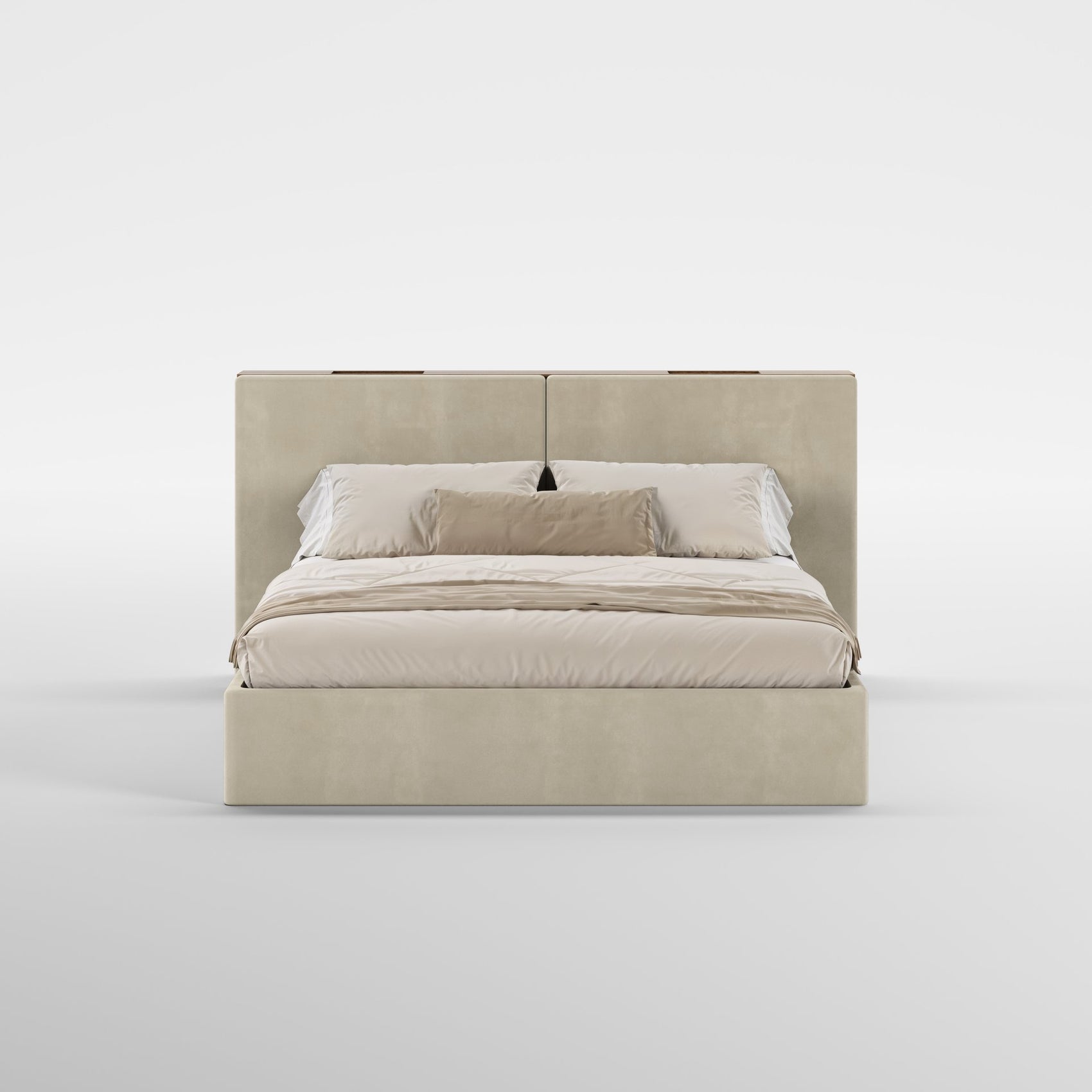 FRAME SOMMIER (Madeira Eucalipto Fumado · Velvet Natural)